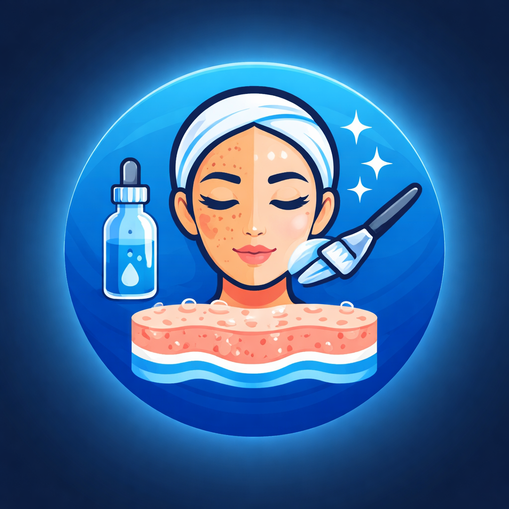 Illustration of a woman’s face representing chemical peeling treatment at Kayakalp Skin Clinic, Katni.